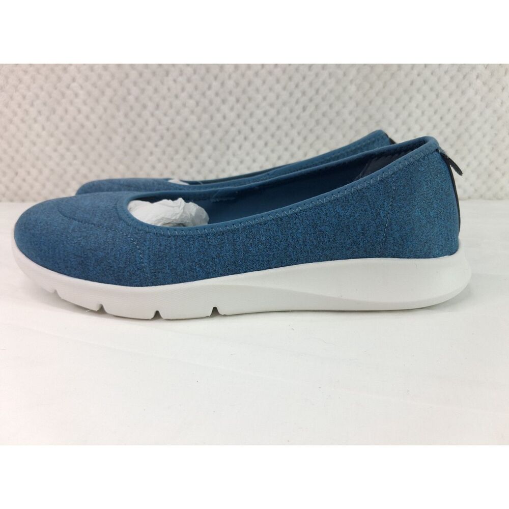 Spenco Daily Stretch Jersey Women's 11D Blue Slip On Breathable Knit Sneaker NWB